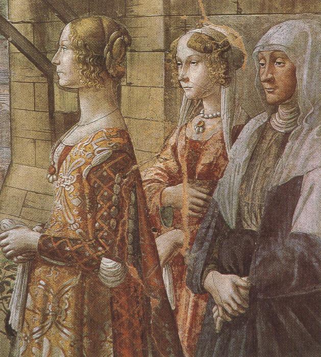 Sandro Botticelli Domenico Ghirlandaio,Stories of St John the Baptist,The Visitation (mk36) Norge oil painting art